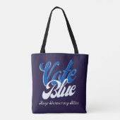 Wählen Sie Blue Retro Style Word Art Tasche (Rückseite)