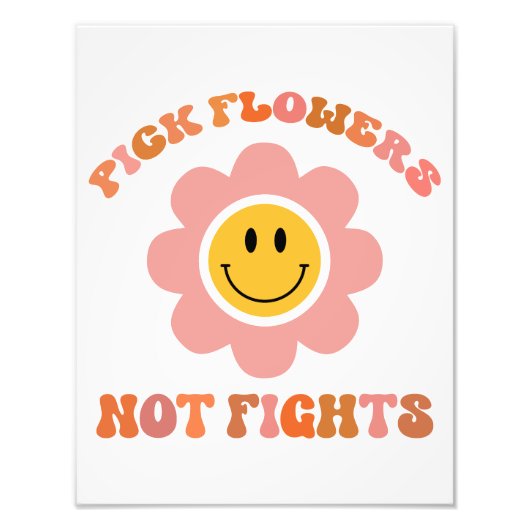 Wählen Sie Blume, die nicht kämpfen. Boho Daisy Fotodruck (Vorne)