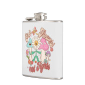 Wählen Sie Blume, nicht kämpfen | Pilze und Blumen Flachmann (Links)