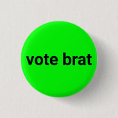 Wählen Sie Brat kamala einfache schwarz und neungr Button (Vorderseite)