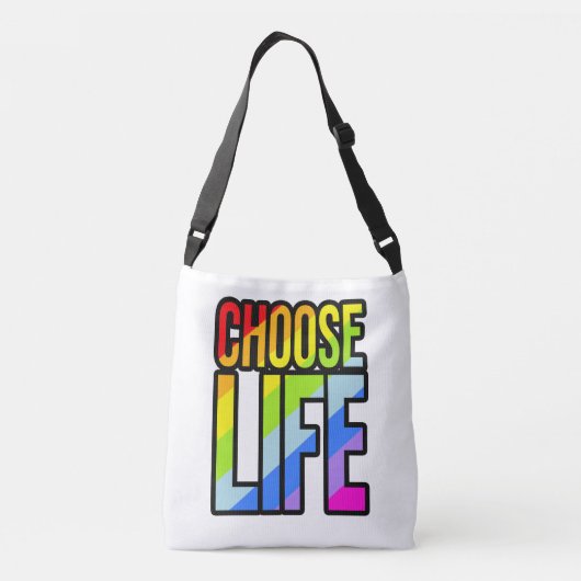 Wählen Sie das Leben bunt Text Slogan Tote Tasche (Rückseite)