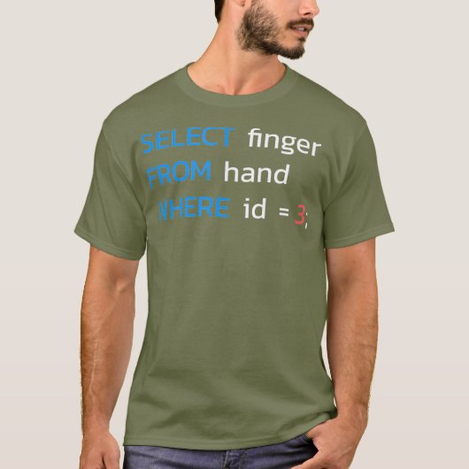 WÄHLEN SIE DEN Finger AUS DER Hand WO ID 3 SQL T-Shirt (Vorderseite)