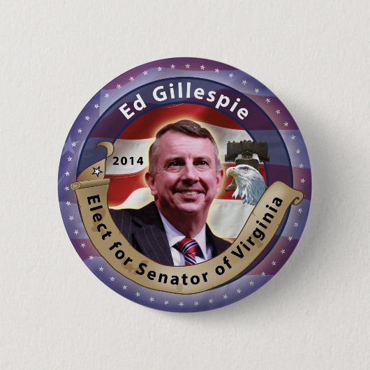 Wählen Sie Ed Gillespie für Senator von Virginia Button (Vorderseite)