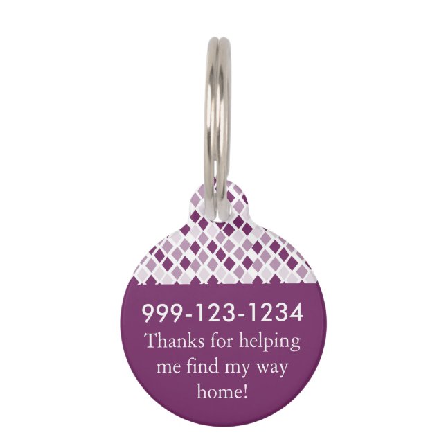 Wählen Sie ein beliebiges Farbharlequin-Diamantenm Tiermarke (Rückseite)