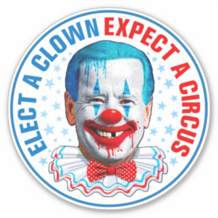 Wählen Sie ein Clown lustiges Anti-Joe Biden Clow Aufkleber