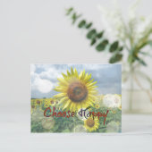 Wählen Sie ein gutes Zitat mit Sonnenblumen Postkarte (Stehend Vorderseite)