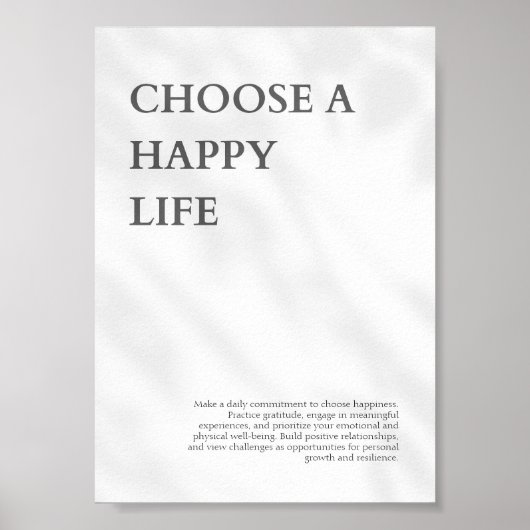 Wählen Sie ein "Happy Life Custom International Po Poster (Vorne)