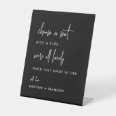 Wählen Sie ein Seat Black Wedding Chart Sign Sockelschild (Vorderseite)