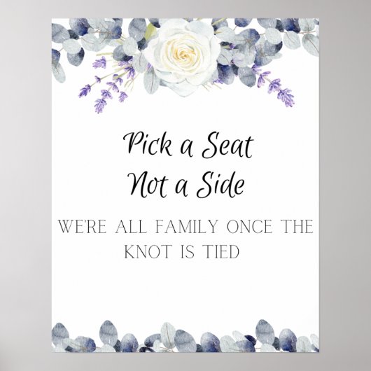 Wählen Sie ein Seat Wedding Sign Poster (Vorne)