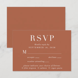Wählen Sie eine andere Speisekarte RSVP Karte