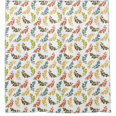 Wählen Sie eine Hintergrundfarbe - Fallendes Leaf- Duschvorhang (Vorderseite)