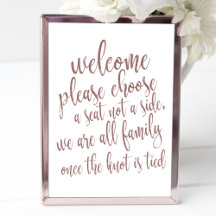 Wählen Sie eine Sitzplatine Rose Gold Glitzer 8x10