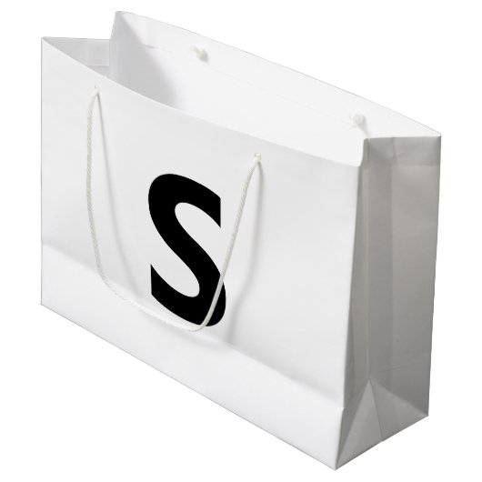 Wählen Sie einen Buchstaben aus | Schriftart: Offe Große Geschenktüte (Vorderseite Schrägansicht)