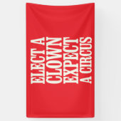 Wählen Sie einen Clown, der von einem Zirkus gegen Banner (Vertikal)