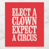 Wählen Sie einen Clown, der von einem Zirkus gegen Weinetikett (Einzelnes Label)