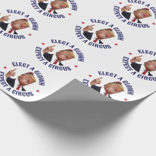 Wählen Sie einen Clown, erwarten Sie einen Zirkus Geschenkpapier (Ecke)