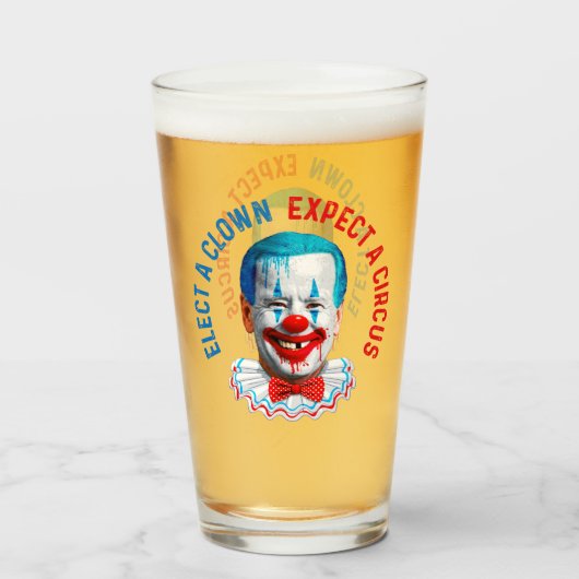 Wählen Sie einen Clown lustige Anti Biden Clown Pr Glas (Vorne (Gefüllt))
