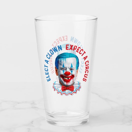 Wählen Sie einen Clown lustige Anti Biden Clown Pr Glas (Vorderseite)