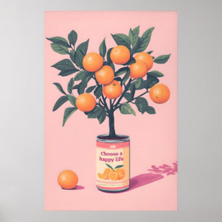 Wählen Sie einen glücklichen Lebens-Kunst-Druck, M Poster