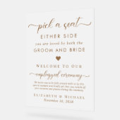 Wählen Sie einen Platz auf beiden Seiten der Hochz Acrylschild (Winkel)