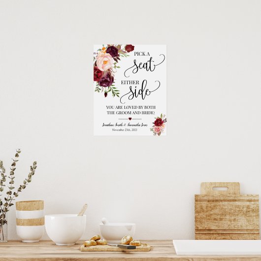 Wählen Sie einen Platz auf beiden Seiten der Hochz Poster (Küche)