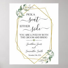 Wählen Sie einen Platz auf beiden Seiten der Hochz Poster