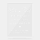 Wählen Sie einen Platz auf beiden Seiten der weiße Acrylschild (Vorderseite)