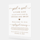 Wählen Sie einen Platz auf beiden Seiten des Hochz Acrylschild (Winkel)