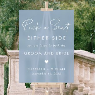 Wählen Sie einen Platz auf der einen oder anderen Acrylschild