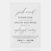 Wählen Sie einen Platz auf jeder Seite für Hochzei Acrylschild (Vorderseite)