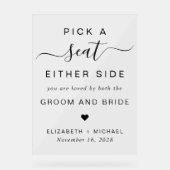 Wählen Sie einen Platz auf jeder Seite für Hochzei Acrylschild (Vorderseite)