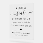 Wählen Sie einen Platz auf jeder Seite für Hochzei Acrylschild (Winkel)