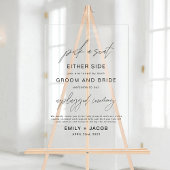 Wählen Sie einen Platz auf jeder Seite für Hochzei Acrylschild