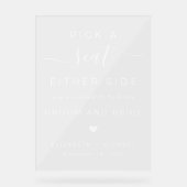 Wählen Sie einen Platz auf jeder Seite für Hochzei Acrylschild