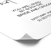 Wählen Sie einen Platz, der nicht zur Hochzeitsfei Poster (Ecke)