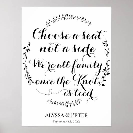 Wählen Sie einen Platz, kein Beiheftezeichen Poster (Vorne)