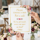 Wählen Sie einen Platz, kein Blatt-Chic-Hochzeitsz Poster