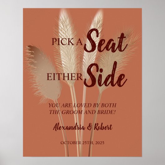 Wählen Sie einen Platz, nicht ein Seitenschild für Poster (Vorne)