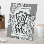 Wählen Sie einen Platz, nicht eine Seite dunkle Bl Sockelschild (In Situ)