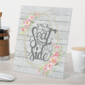 Wählen Sie einen Platz nicht eine Seite florale ru Sockelschild (In Situ)