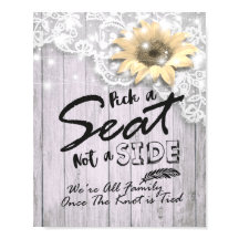 Wählen Sie einen Platz, nicht eine Seite Hochzeits