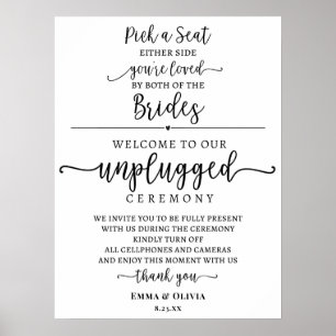 Wählen Sie einen Platz, ohne das Brides-Zeichen Poster