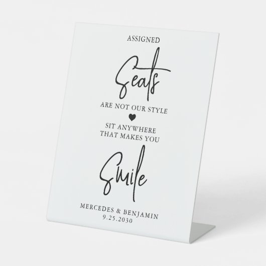 Wählen Sie einen Platz und kein Personalisiertes L Sockelschild (Vorderseite)