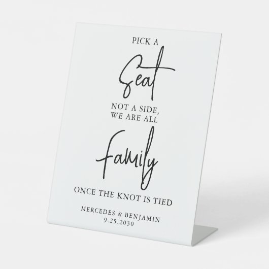 Wählen Sie einen Platz und keine Personalisierte H Sockelschild (Vorderseite)