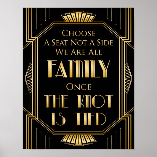 Wählen Sie einen Sitzplatz für Hochzeiten | Gatsby Poster (Vorne)