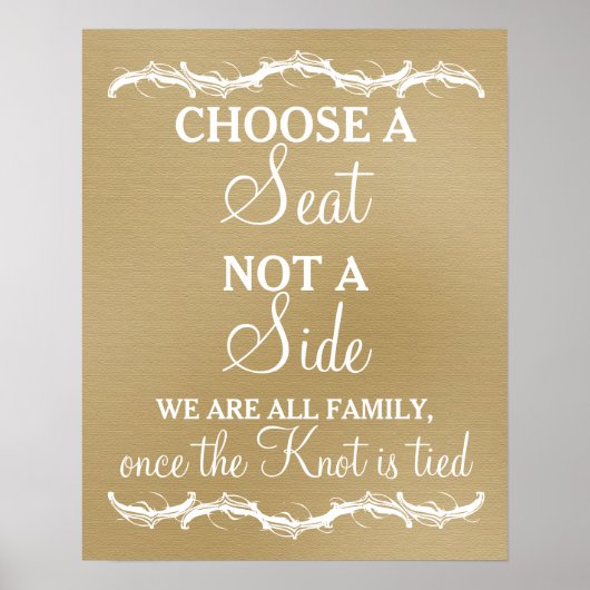 Wählen Sie einen Sitzplatz, kein rustikales, schic Poster (Vorne)