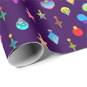 Wählen Sie Farb-/ Kristall-Weihnachtsbaum-Ornament Geschenkpapier