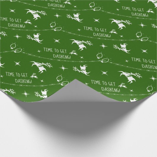 Wählen Sie Farbe Reindeer Twinkle Lights Dashing G Geschenkpapier (Ecke)