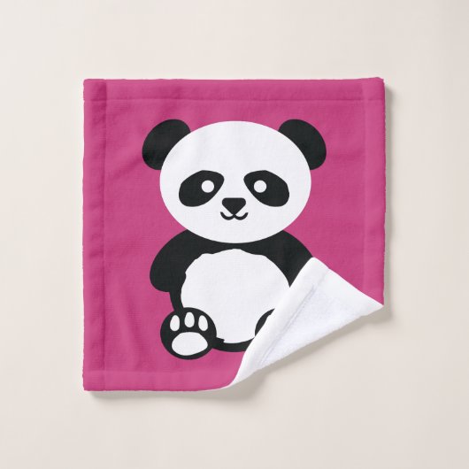 Wählen Sie Farbpanda-Bärn-Gesichts-Muster-Rosa Badhandtuch Set (Waschlappen)