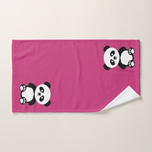 Wählen Sie Farbpanda-Bärn-Gesichts-Muster-Rosa Badhandtuch Set (Handtuch)